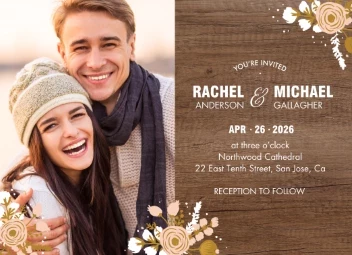 Wood Texture Invitations