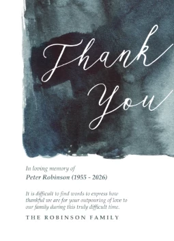 Watercolor Thank You Memorial