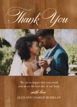 Calligraphy on Wood Thank You