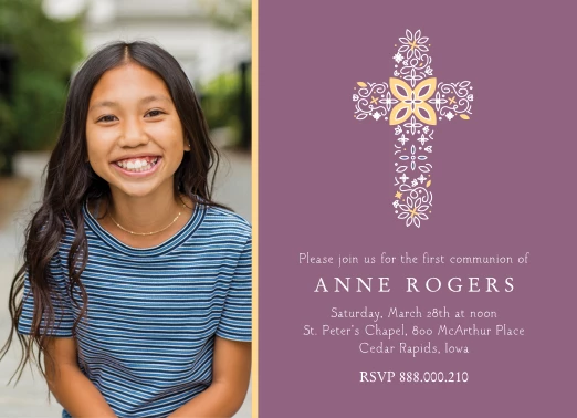 1st Communion Ornate Cross