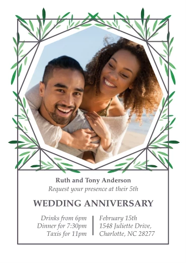 Leafy Modern Anniversary