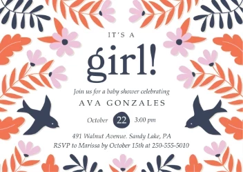 Birds and Leaves Baby Girl