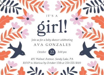 Birds and Leaves Baby Girl