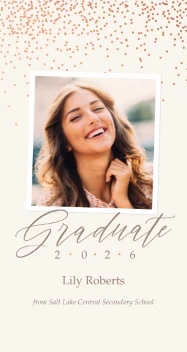 Joyful Glitter Graduation Announcement
