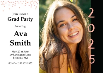 Glitter Graduation Invitation