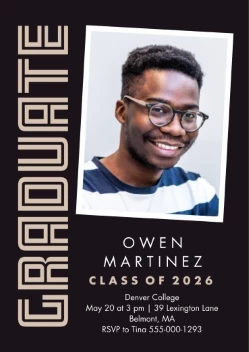 Striped Grad Invitation