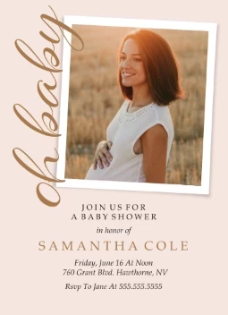 Portrait Mom to Be Invitation