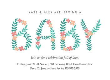 Floral Letters Baby Shower