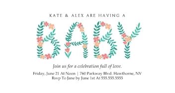 Floral Letters Baby Shower