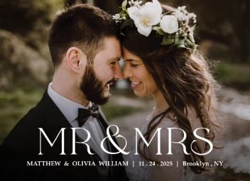 Modern Mr and Mrs Announcement
