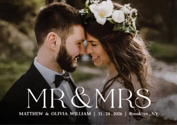 Modern Mr and Mrs Announcement