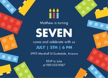 Color Blocks Birthday Invitation