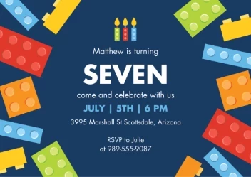 Color Blocks Birthday Invitation
