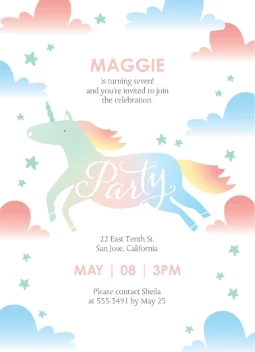 Unicorn Birthday Invitation