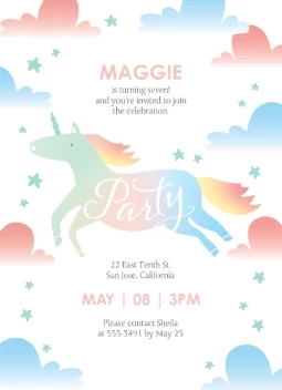 Unicorn Birthday Invitation