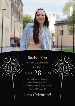 Sparklers Birthday Invitation