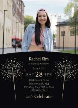 Sparklers Birthday Invitation