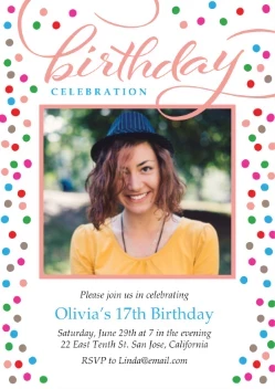 Confetti Birthday Party Invitation