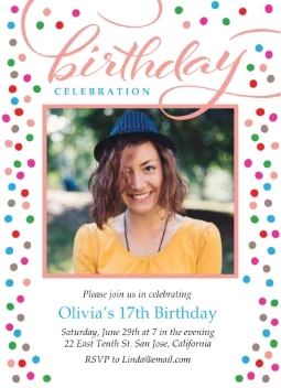 Confetti Birthday Party Invitation