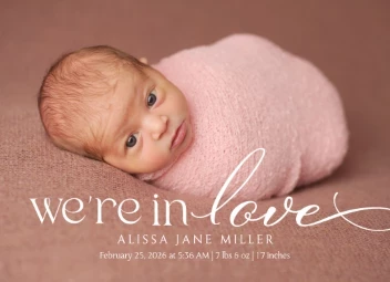 Scripted Love Birth Announcement