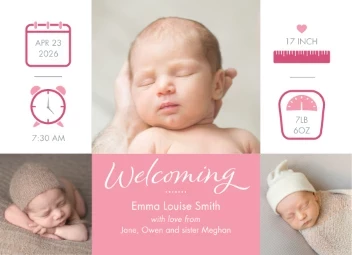 Welcome Baby Girl Announcement