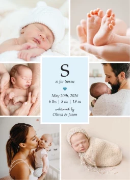 Baby Boy Initial Birth Announcement