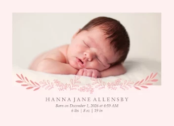 Botanical Frame Baby Girl