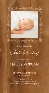 Wood Texture Floral Baptism