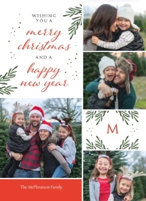 Christmas Sprigs Script Holiday Card