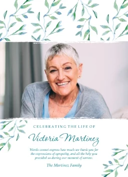 Watercolor Leaves Thank You