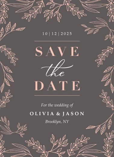 Botanical Frame Save the Date
