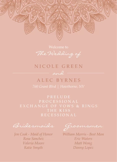 Floral Lace Program