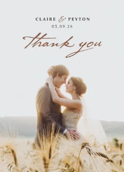 Foil Curvy Leaves Thank You