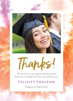 Tie Dye Grad Thank You