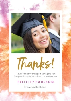 Tie Dye Grad Thank You