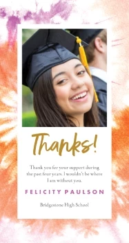 Tie Dye Grad Thank You