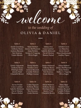 Floral Wedding Seating Chart