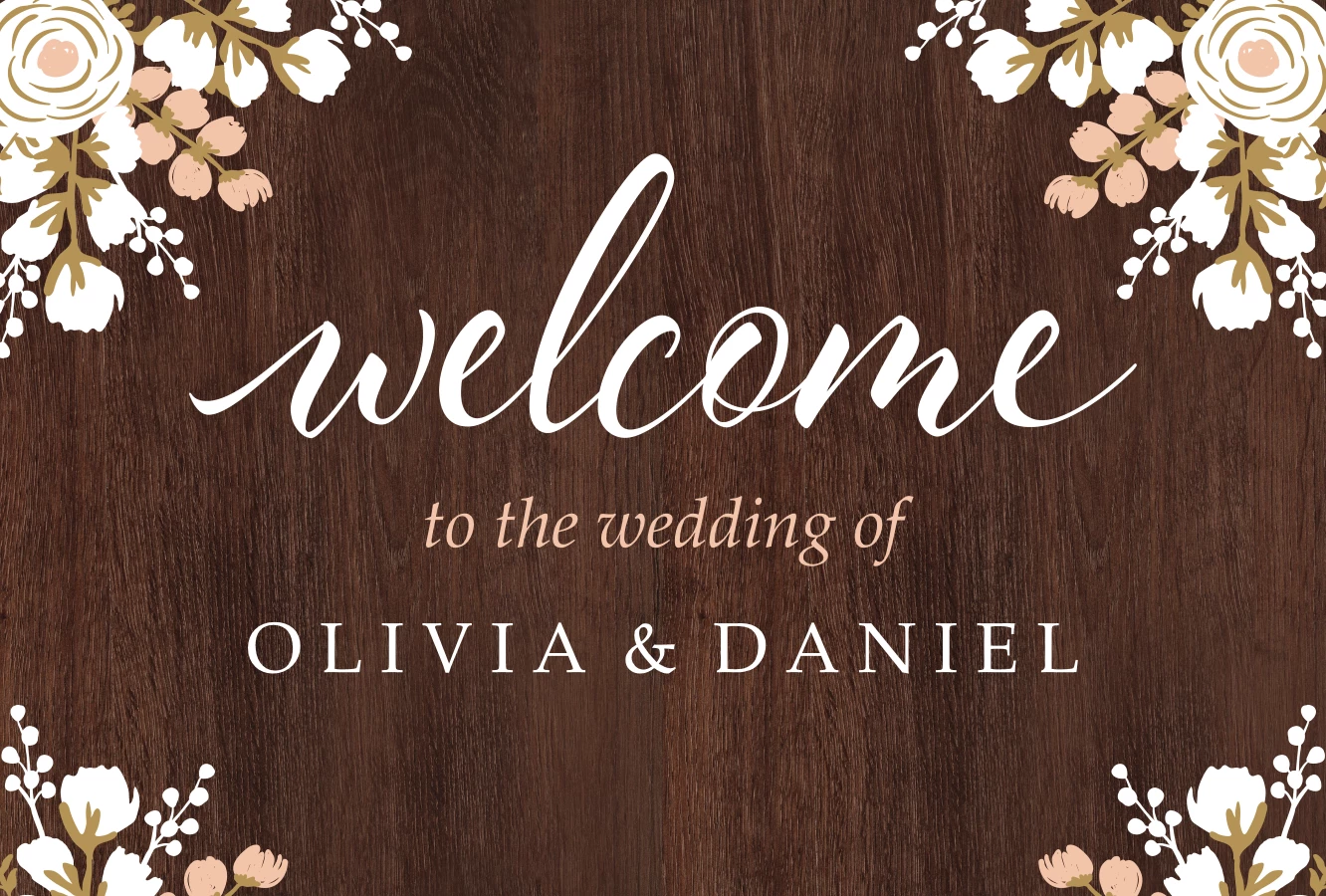 Floral Wedding Welcome Sign