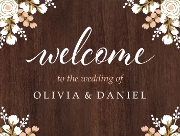 Floral Wedding Welcome Sign