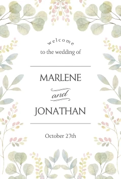 Wedding Welcome Foliage Poster