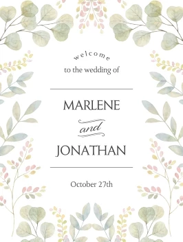 Wedding Welcome Foliage Poster