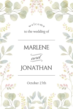 Wedding Welcome Foliage Poster