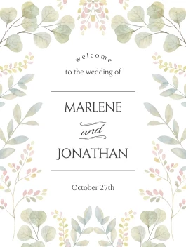 Wedding Welcome Foliage Poster