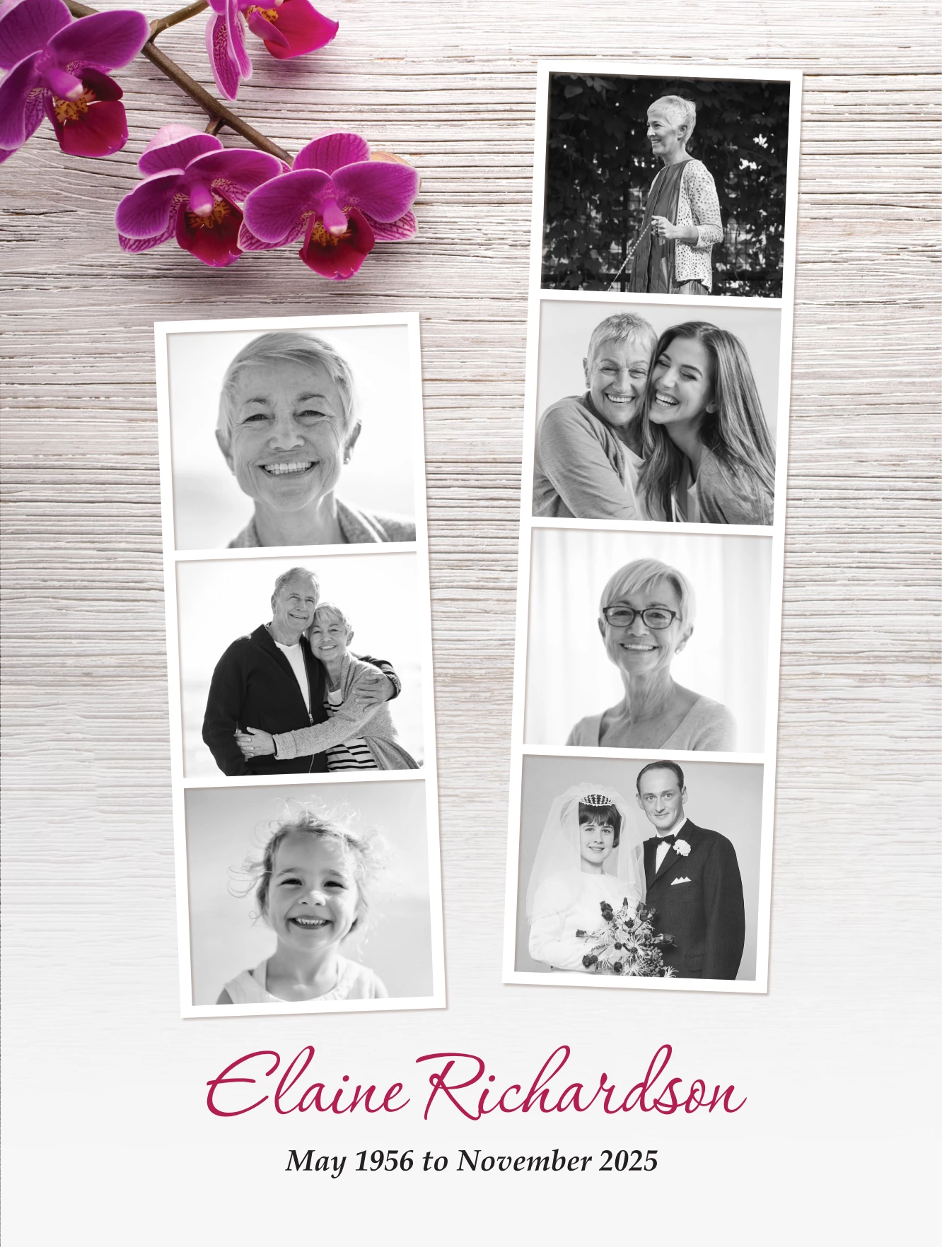 Floral and Wood Memorial Poster