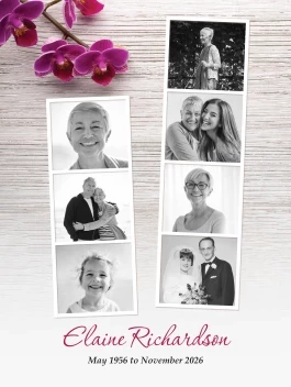 Floral and Wood Memorial Poster