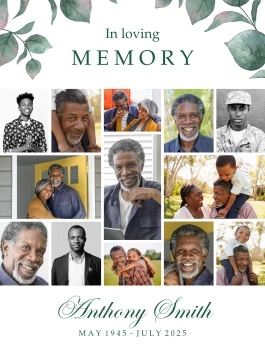 Classic Leaves Memorial Poster