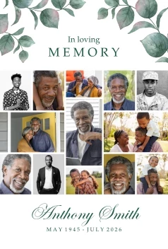 Classic Leaves Memorial Poster