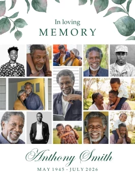 Classic Leaves Memorial Poster