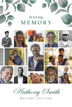 Classic Leaves Memorial Poster