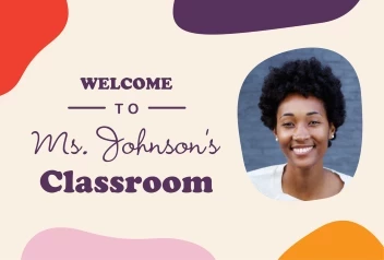 Abstract Shapes Teacher Sign